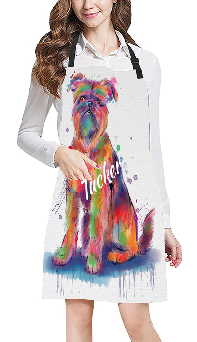 Custom Pet Name Personalized Watercolor Brussels Griffon Dog Apron