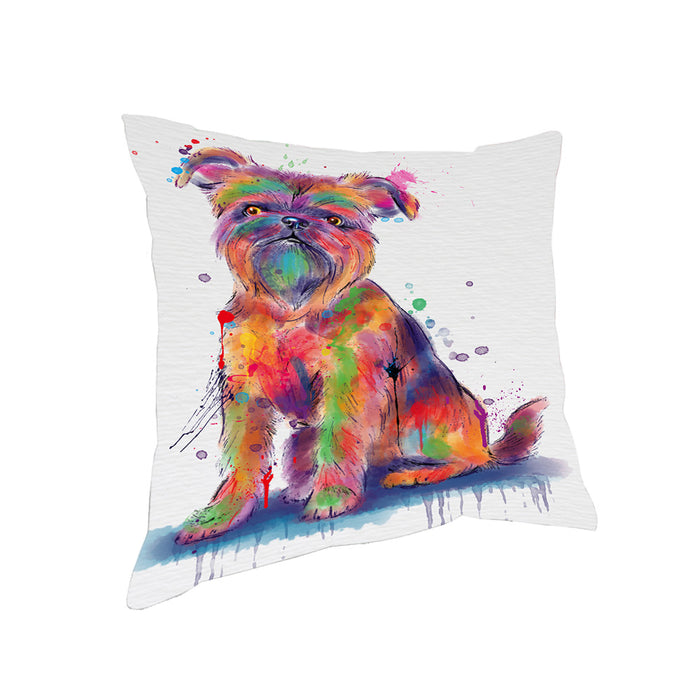 Watercolor Brussels Griffons Dog Pillow with Top Quality High-Resolution Images - Ultra Soft Pet Pillows for Sleeping - Reversible & Comfort - Ideal Gift for Dog Lover - Cushion for Sofa Couch Bed - 100% Polyester