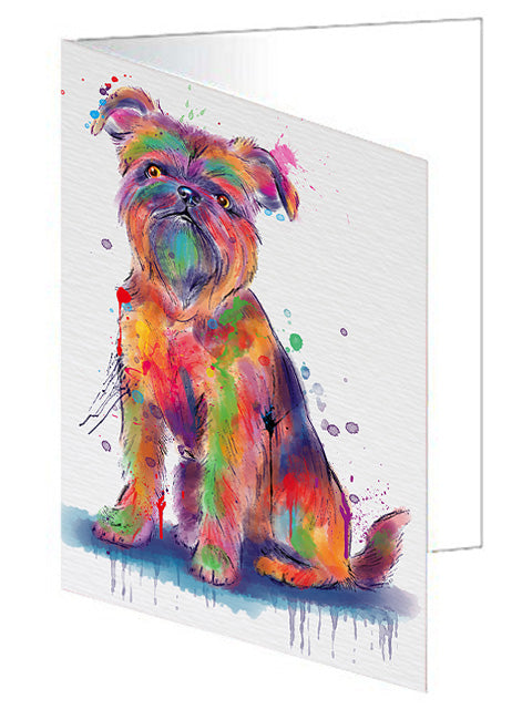 Watercolor Brussels Griffons Dog Handmade Artwork Assorted Pets Greeting Cards and Note Cards with Envelopes for All Occasions and Holiday Seasons GCD79949