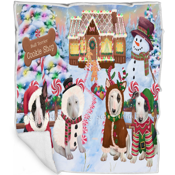 Holiday Gingerbread Cookie Shop Bull Terriers Dog Blanket BLNKT126894