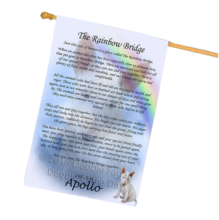 Rainbow Bridge Bull Terrier Dog House Flag FLG56251