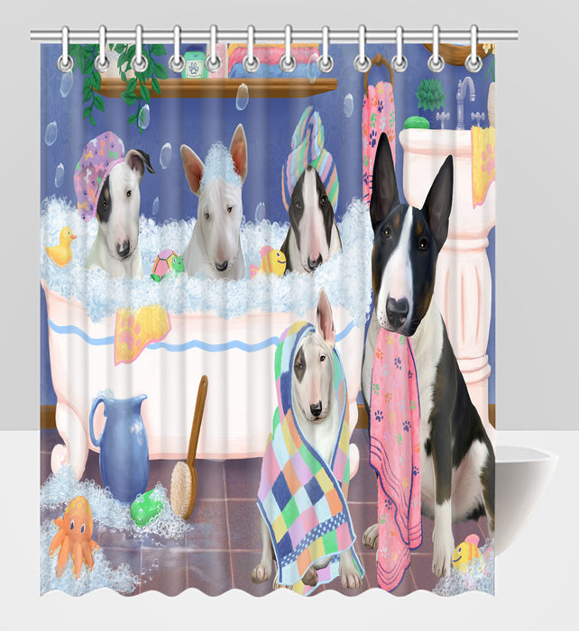 Rub A Dub Dogs In A Tub Bull Terrier Dogs Shower Curtain