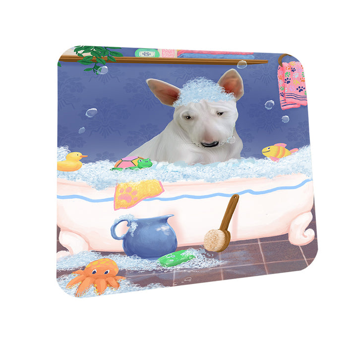 Rub A Dub Dog In A Tub Bull Terrier Dog Coasters Set of 4 CST57283