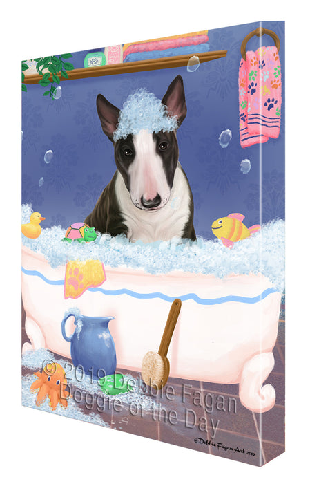 Rub A Dub Dog In A Tub Bull Terrier Dog Canvas Print Wall Art Décor CVS142442