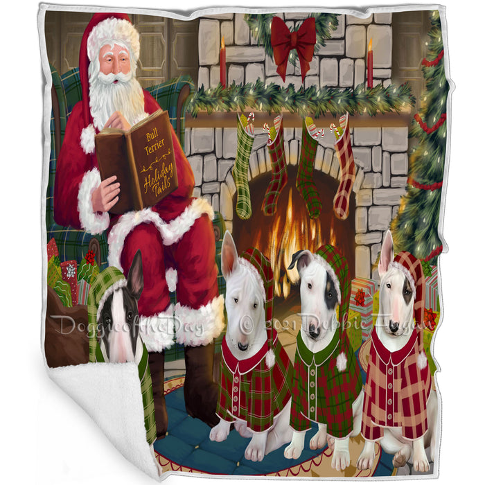 Christmas Cozy Holiday Tails Bull Terriers Dog Blanket BLNKT115410
