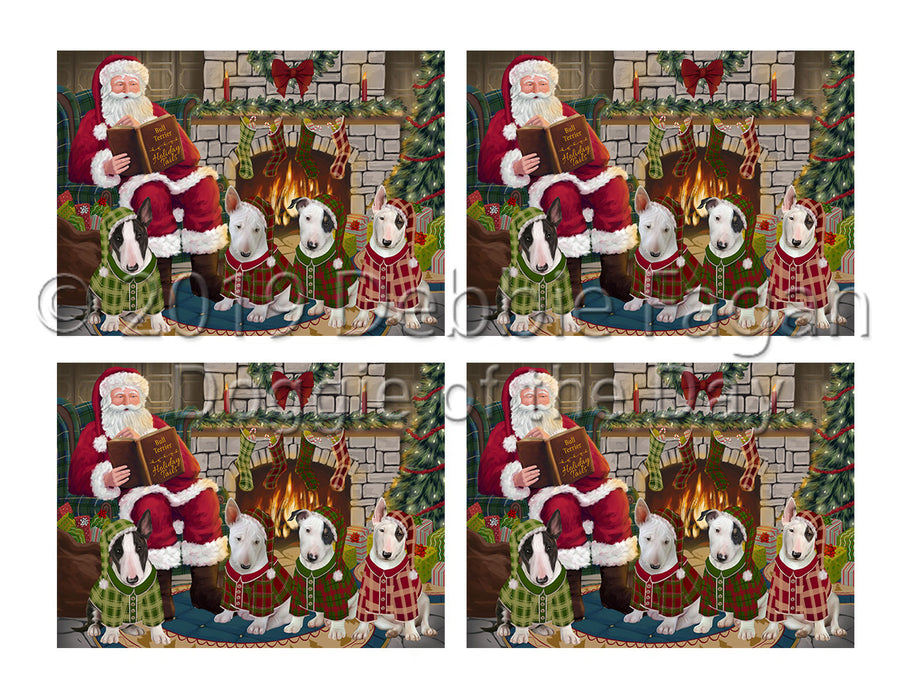 Christmas Cozy Holiday Fire Tails Bull Terrier Dogs Placemat