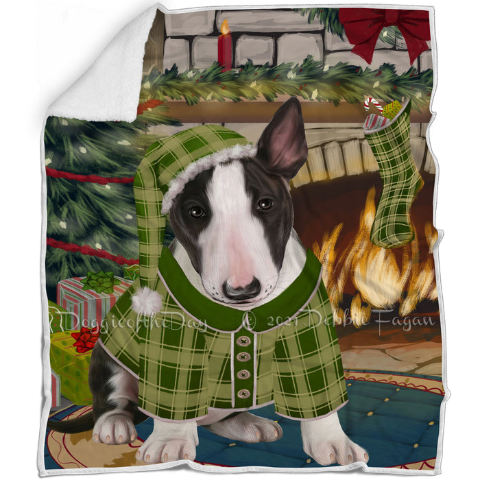 The Stocking was Hung Bull Terrier Dog Blanket BLNKT116679