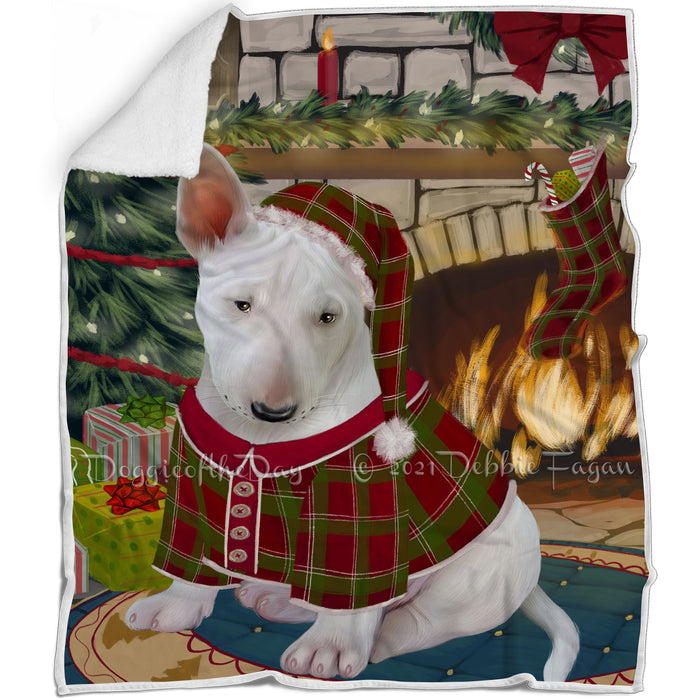 The Stocking was Hung Bull Terrier Dog Blanket BLNKT116652