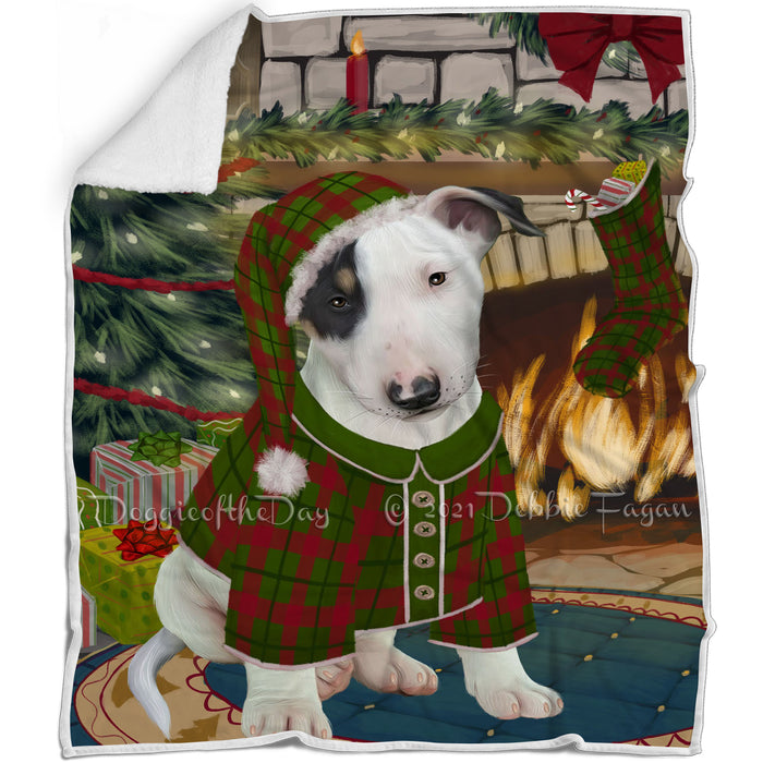 The Stocking was Hung Bull Terrier Dog Blanket BLNKT116661
