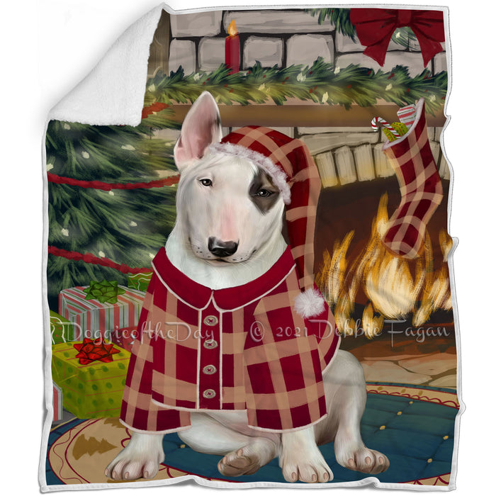 The Stocking was Hung Bull Terrier Dog Blanket BLNKT116670