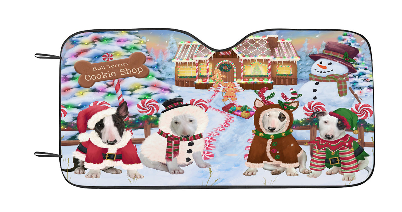 Holiday Gingerbread Cookie Bull Terrier Dogs Car Sun Shade