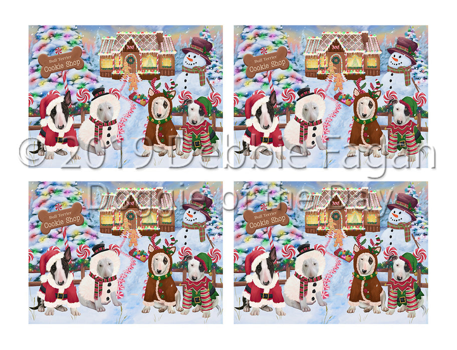 Holiday Gingerbread Cookie Bull Terrier Dogs Placemat