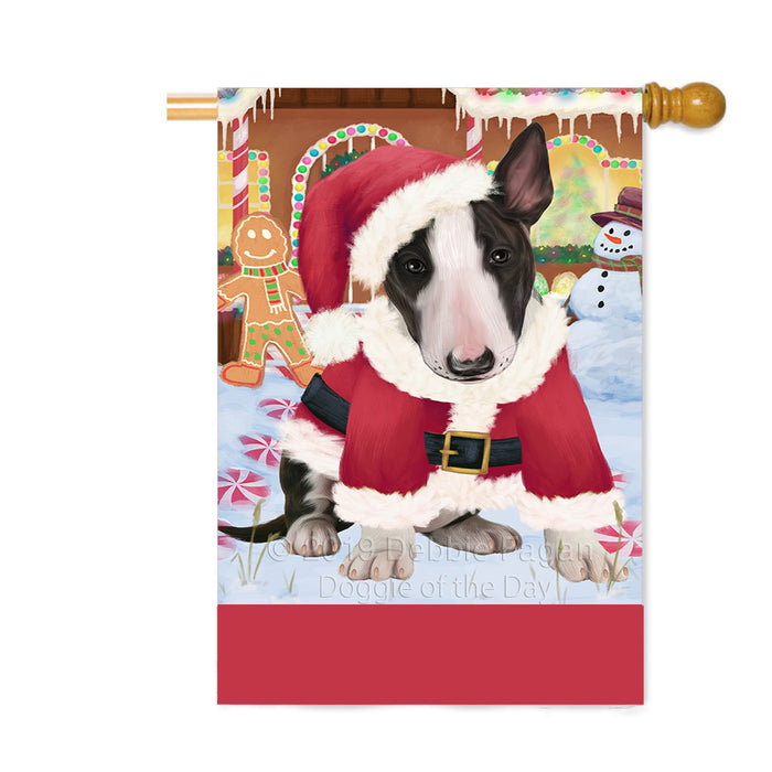 Personalized Gingerbread Candyfest Bull Terrier Dog Custom House Flag FLG63765