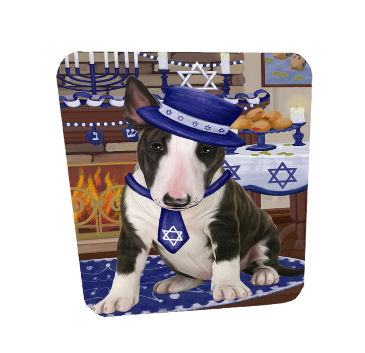 Happy Hanukkah Family Brittany Spaniel Dogs Coasters Set of 4 CSTA57615