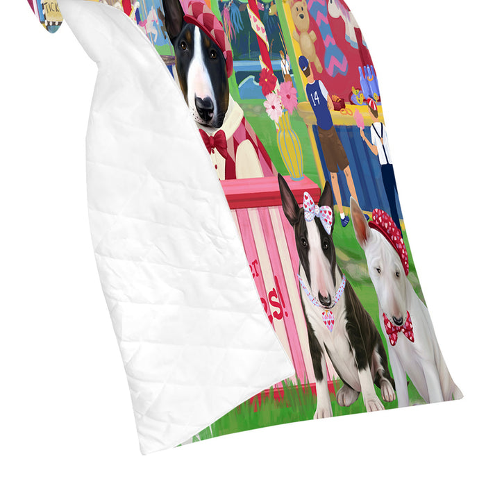 Carnival Kissing Booth Bull Terrier Dogs Quilt