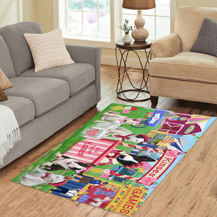 Carnival Kissing Booth Bull Terrier Dogs Area Rug