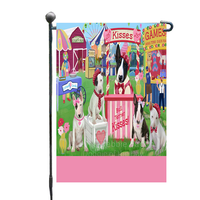 Personalized Carnival Kissing Booth Bull Terrier Dogs Custom Garden Flag GFLG64268