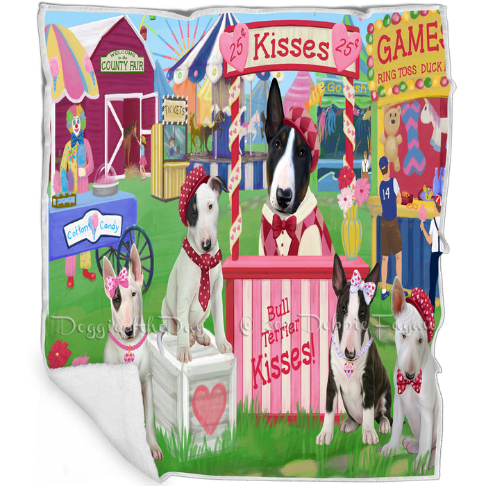 Carnival Kissing Booth Bull Terriers Dog Blanket BLNKT125940