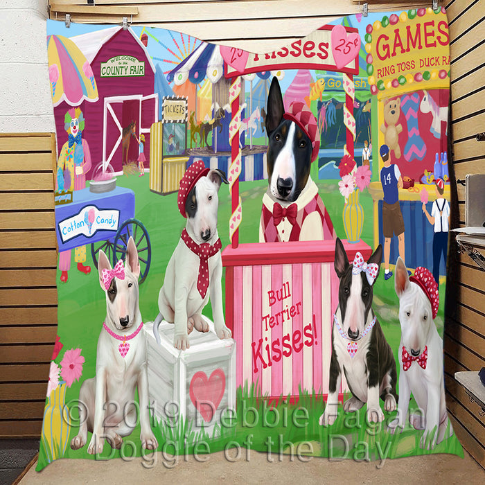 Carnival Kissing Booth Bull Terrier Dogs Quilt
