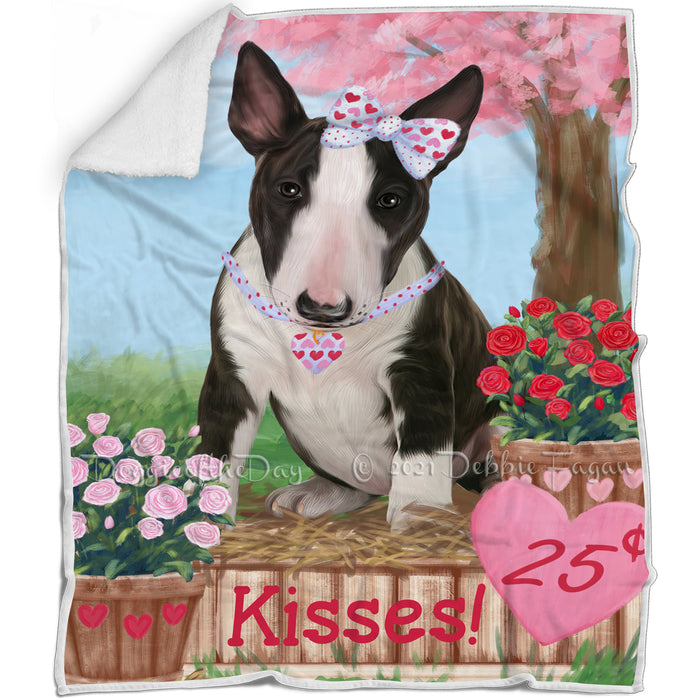 Rosie 25 Cent Kisses Bull Terrier Dog Blanket BLNKT127182