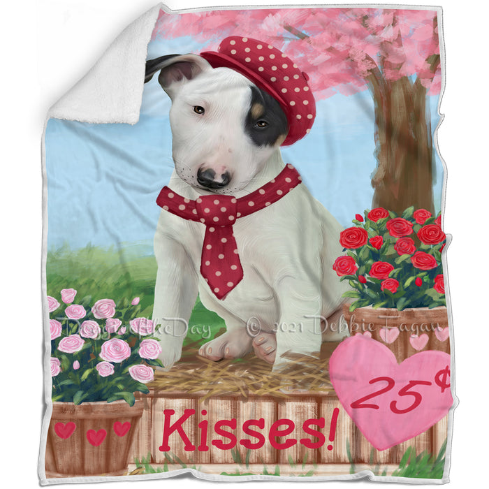 Rosie 25 Cent Kisses Bull Terrier Dog Blanket BLNKT127191