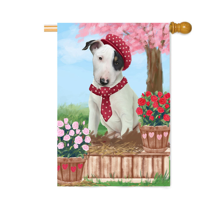 Personalized Rosie 25 Cent Kisses Bull Terrier Dog Custom House Flag FLG64818