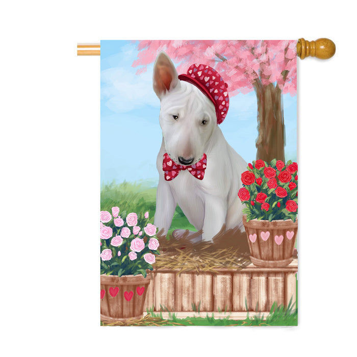 Personalized Rosie 25 Cent Kisses Bull Terrier Dog Custom House Flag FLG64819