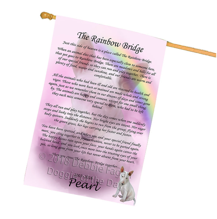 Rainbow Bridge Bull Terrier Dog House Flag FLG56252