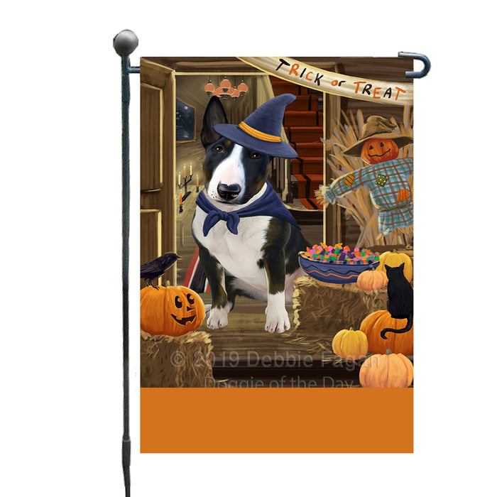 Personalized Enter at Own Risk Trick or Treat Halloween Bull Terrier Dog Custom Garden Flags GFLG-DOTD-A59506