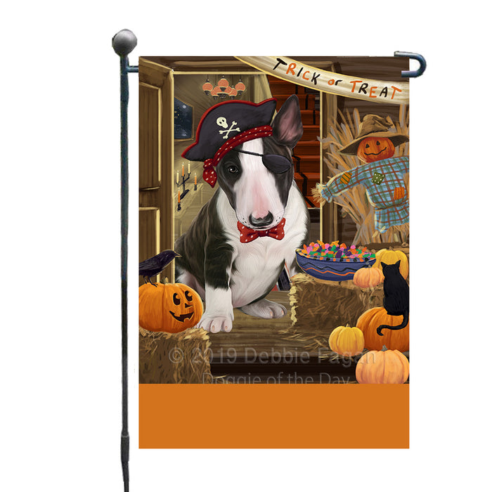 Personalized Enter at Own Risk Trick or Treat Halloween Bull Terrier Dog Custom Garden Flags GFLG-DOTD-A59509