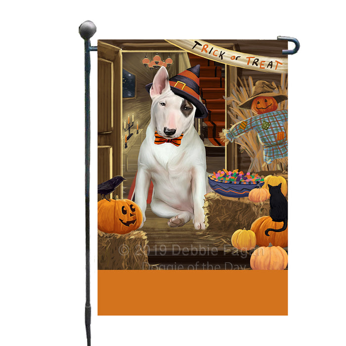 Personalized Enter at Own Risk Trick or Treat Halloween Bull Terrier Dog Custom Garden Flags GFLG-DOTD-A59511