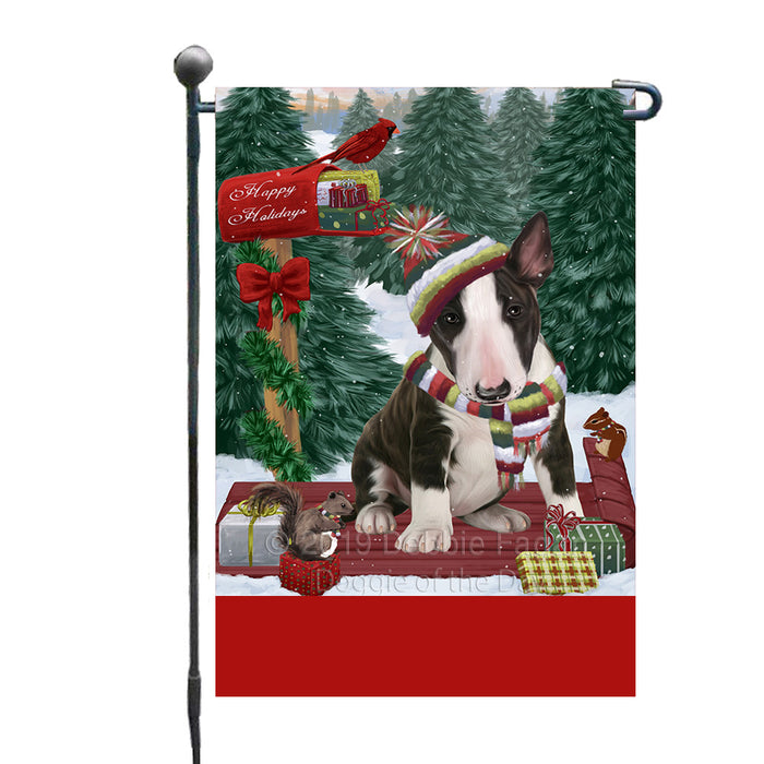 Personalized Merry Christmas Woodland Sled  Bull Terrier Dog Custom Garden Flags GFLG-DOTD-A61529