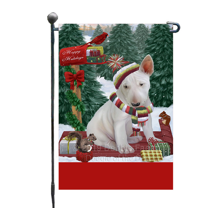 Personalized Merry Christmas Woodland Sled  Bull Terrier Dog Custom Garden Flags GFLG-DOTD-A61530