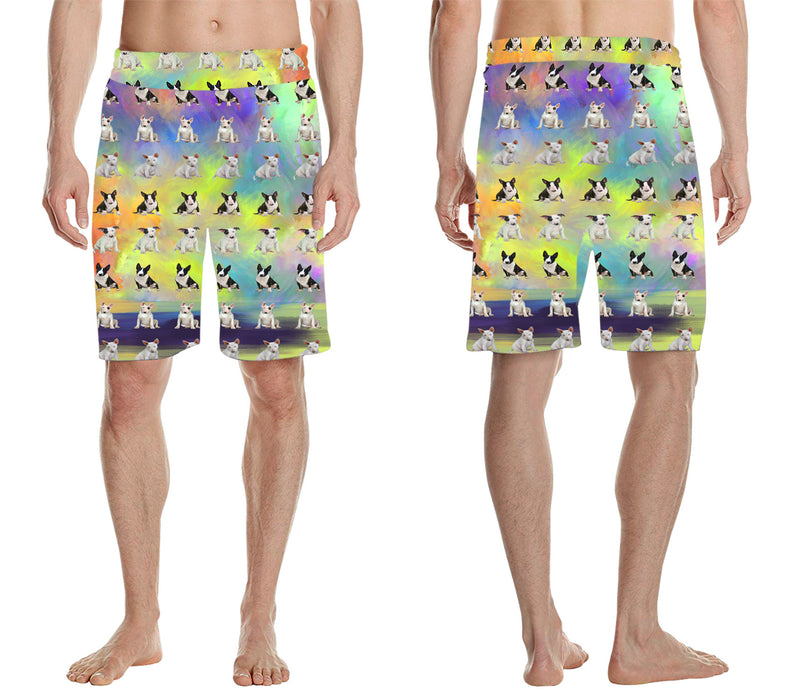 Paradise Wave Bull Terrier Dogs All Over Print Men's Casual Shorts