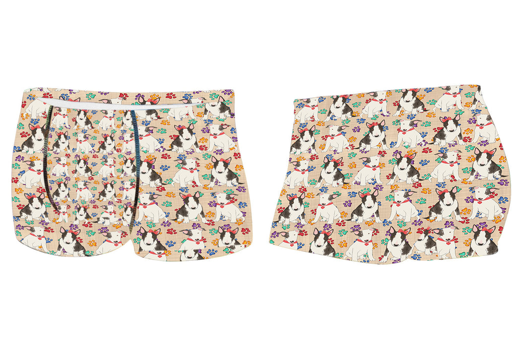 Rainbow Paw Print Bull Terrier Dogs RedMen's All Over Print Boxer Briefs