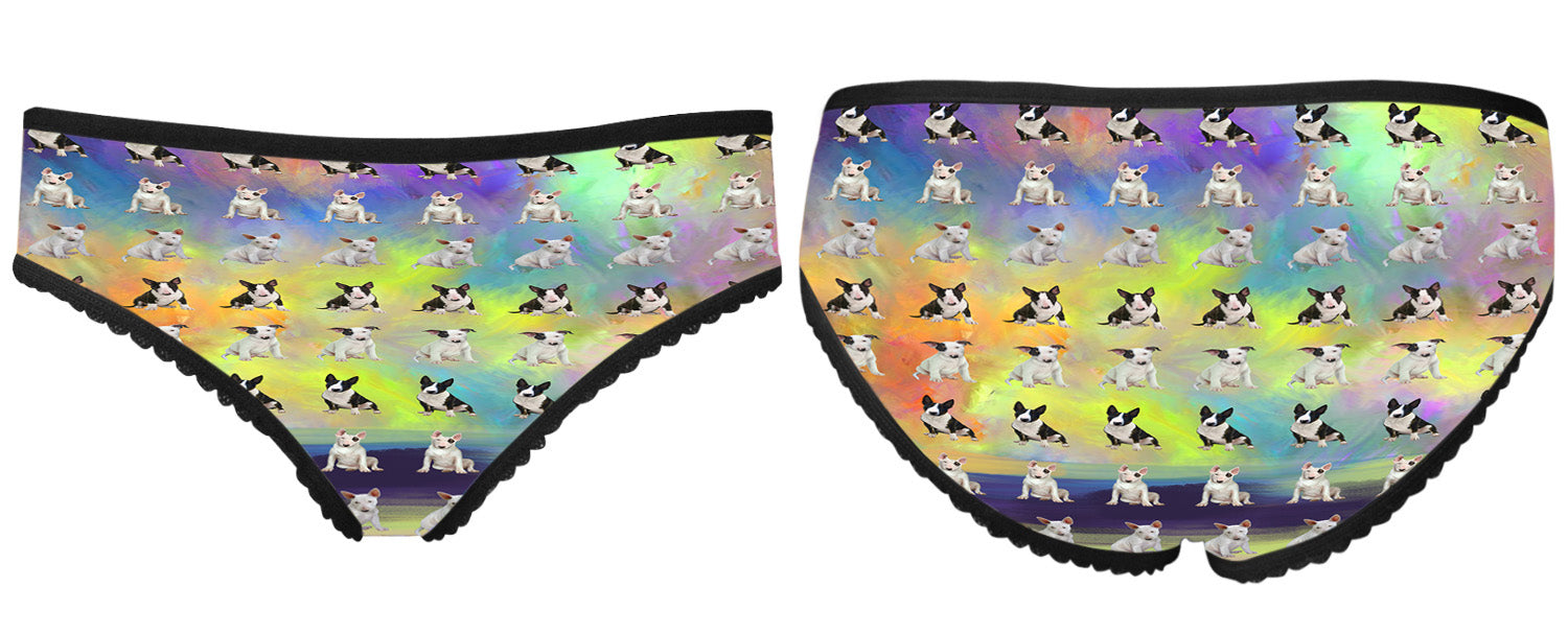 Paradise Wave Bull Terrier Dogs All Over Print High-cut Women's Brief