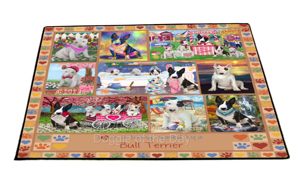 Love is Being Owned Bull Terrier Dog Beige Floormat FLMS55063