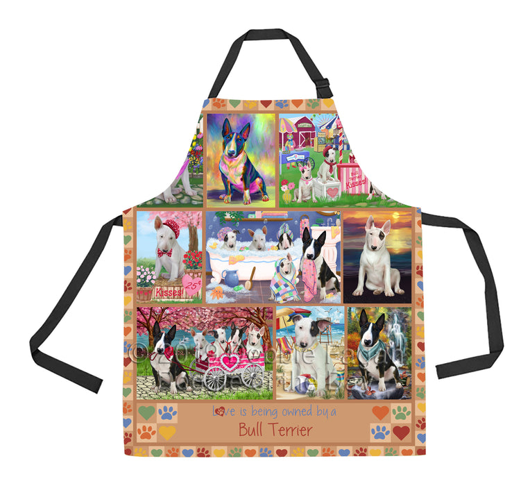 Love is Being Owned Bull Terrier Dog Beige Apron
