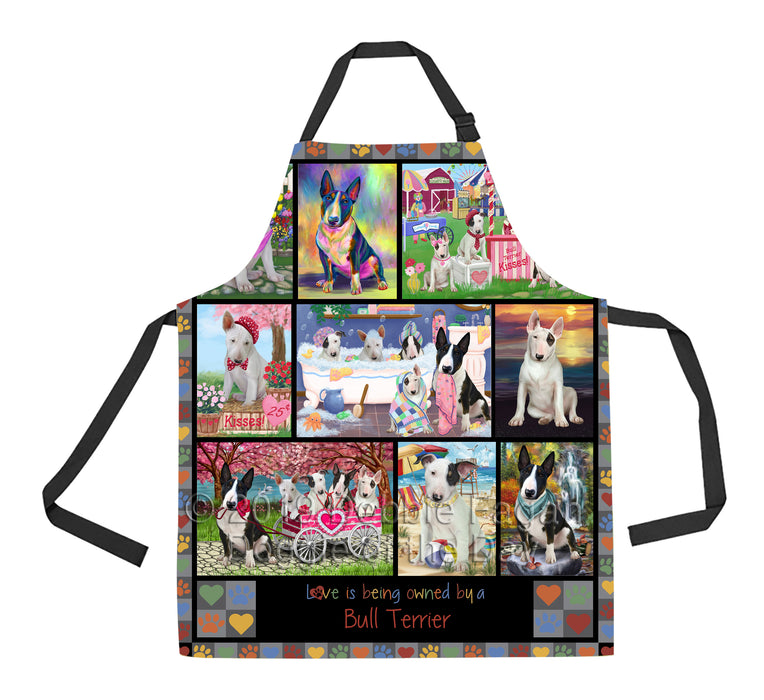 Love is Being Owned Bull Terrier Dog Grey Apron