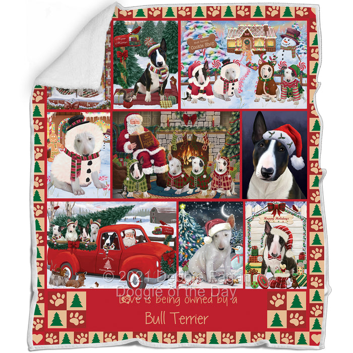 Love is Being Owned Christmas Bull Terrier Dogs Blanket BLNKT143453