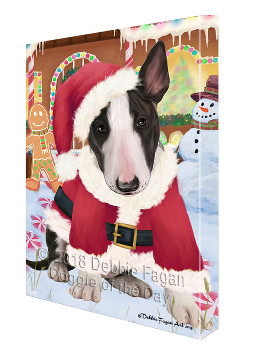 Christmas Gingerbread House Candyfest Bull Terrier Dog Canvas Print Wall Art Décor CVS128825