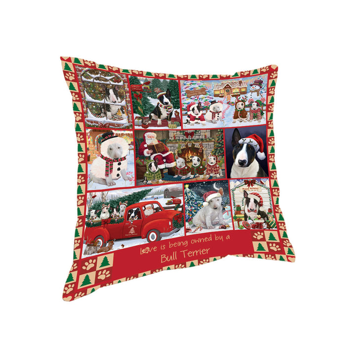 Love is Being Owned Christmas Bull Terrier Dogs Pillow PIL85700