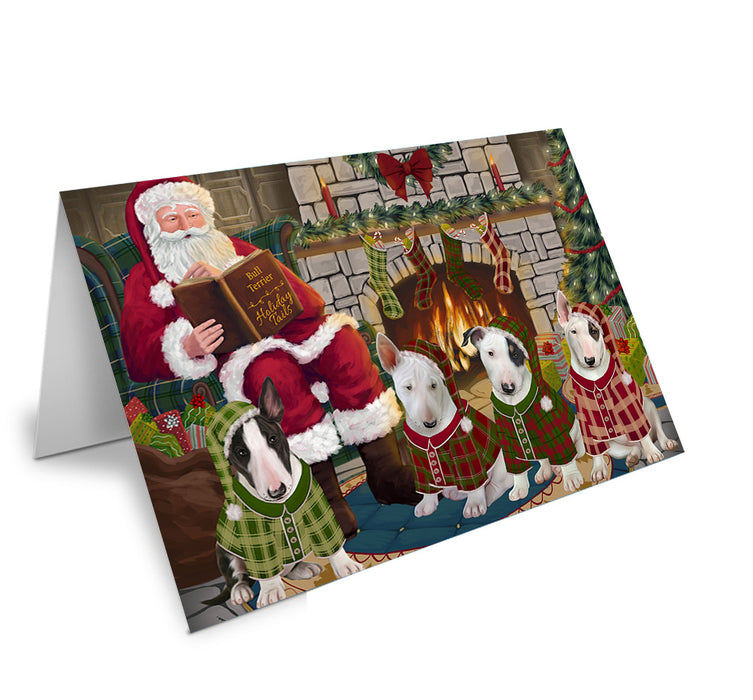 Christmas Cozy Holiday Tails Bull Terriers Dog Handmade Artwork Assorted Pets Greeting Cards and Note Cards with Envelopes for All Occasions and Holiday Seasons GCD69845