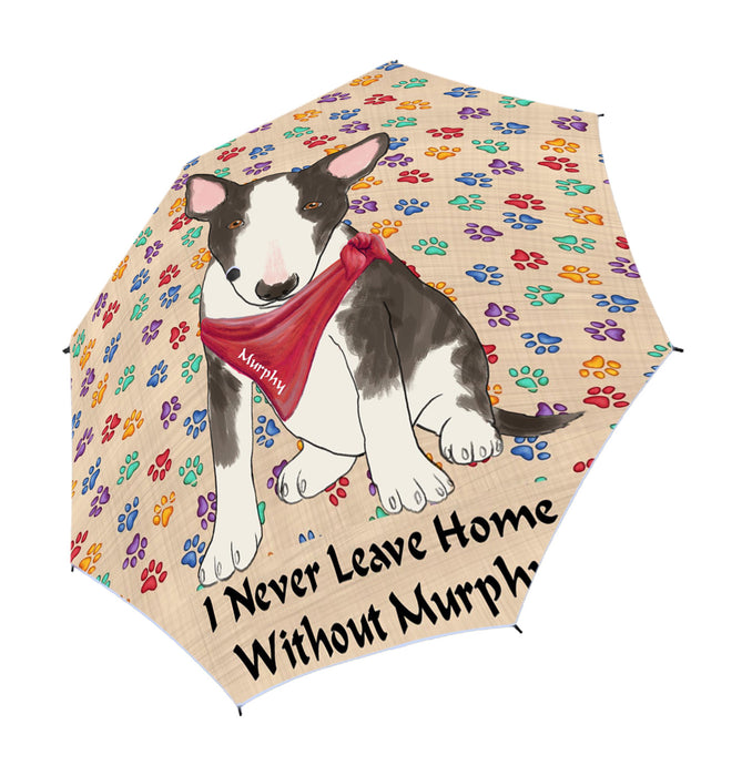 Custom Pet Name Personalized I never Leave Home Bull Terrier Dog Semi-Automatic Foldable Umbrella