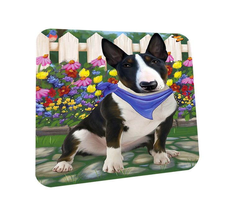 Spring Floral Bull Terrier Dog Coasters Set of 4 CST49775