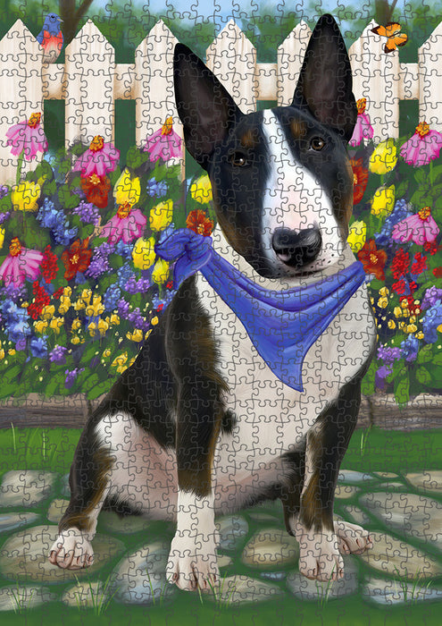 Spring Floral Bull Terrier Dog Puzzle with Photo Tin PUZL53154
