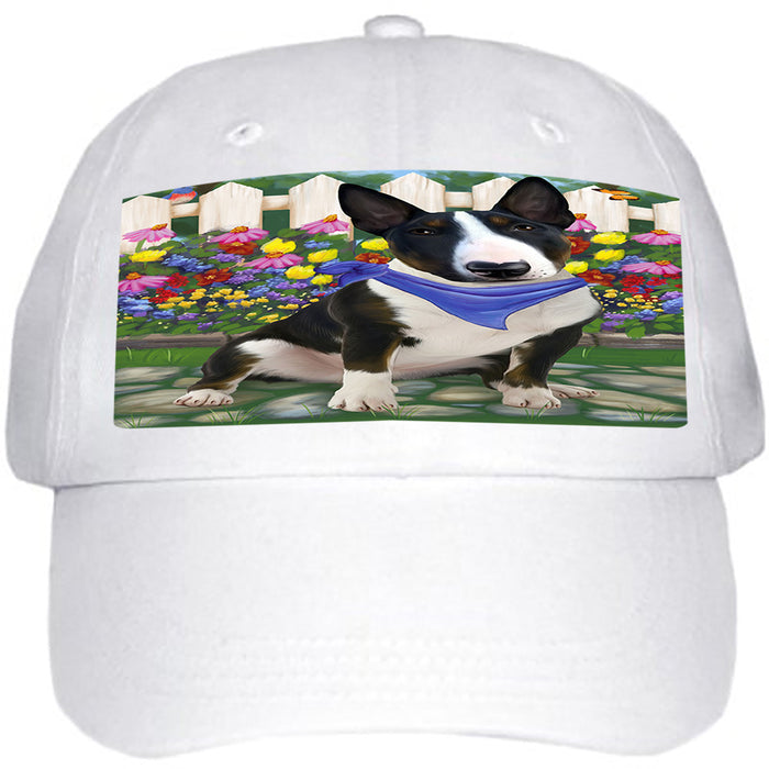 Spring Floral Bull Terrier Dog Ball Hat Cap HAT53181