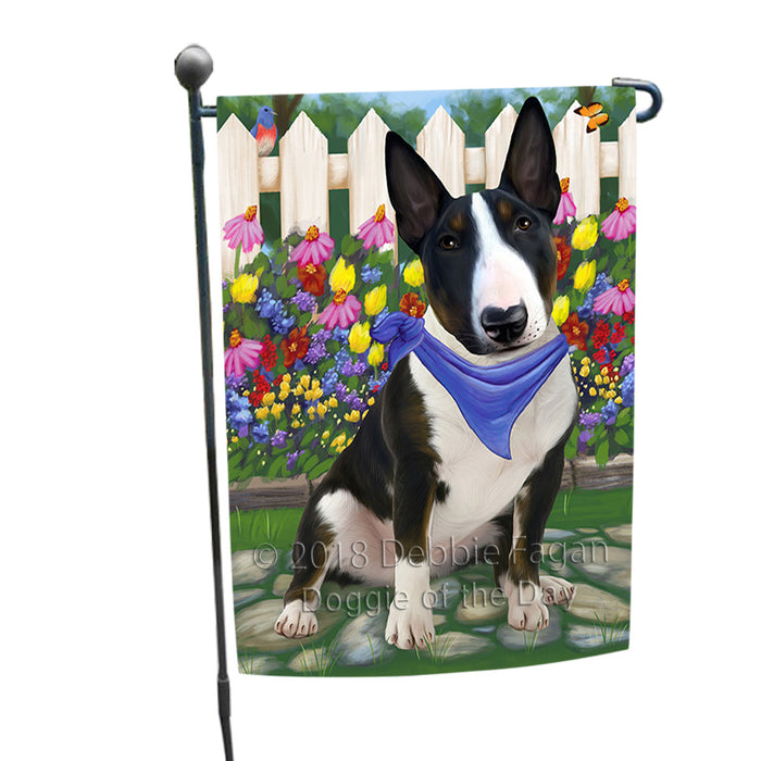 Spring Floral Bull Terrier Dog Garden Flag GFLG49645