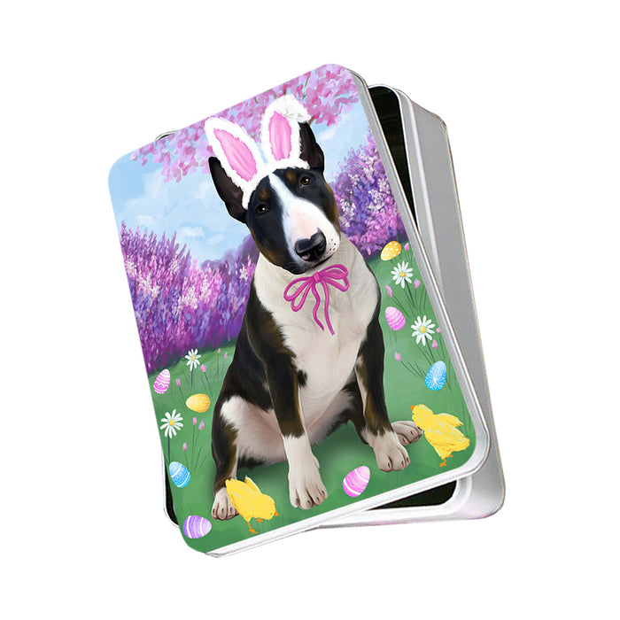 Bull Terrier Dog Easter Holiday Photo Storage Tin PITN49072