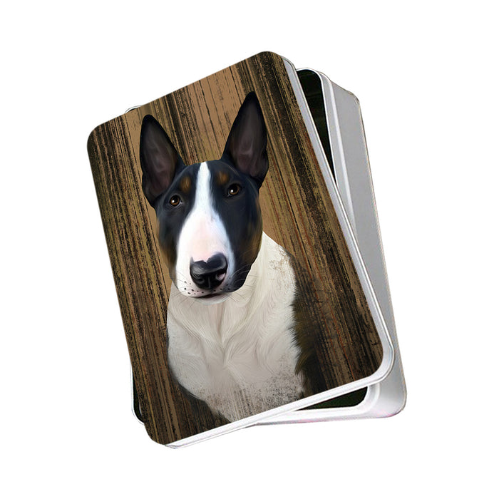 Rustic Bull Terrier Dog Photo Storage Tin PITN50364